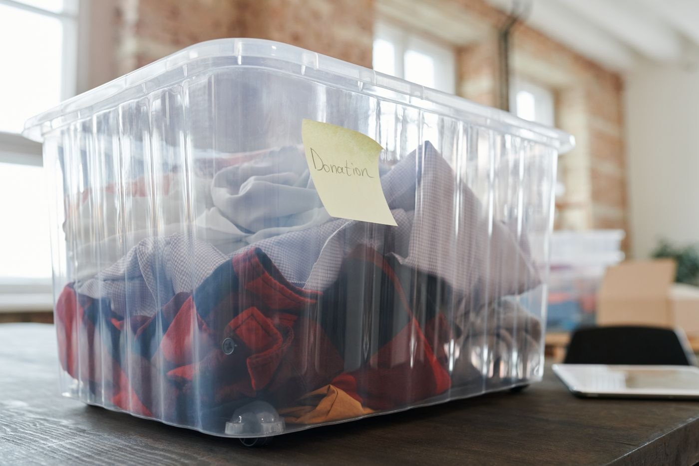 Clothes on Clear Plastic Container