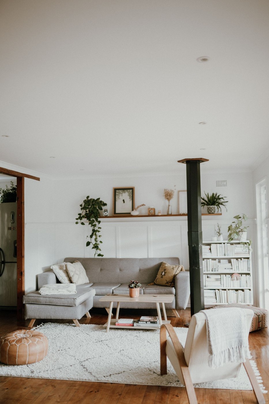Photograph of a Living Room with a Sofa and a Chair