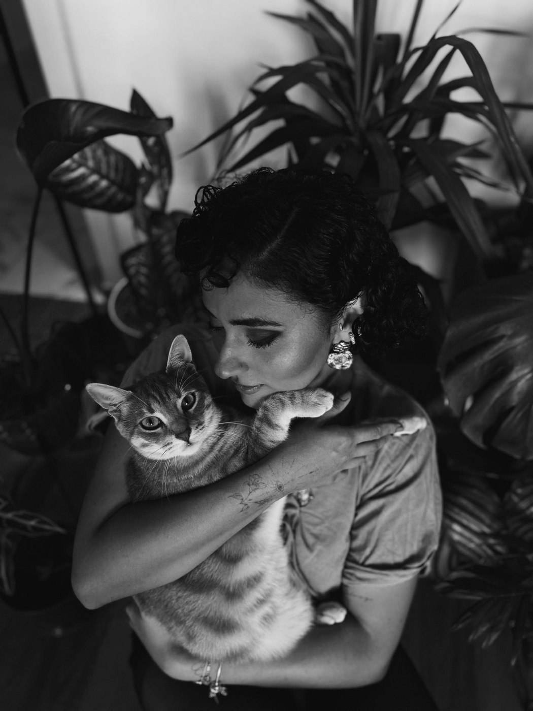 Woman Holding a Cat